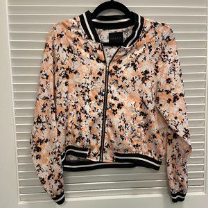 Floral Zip Up Bomber